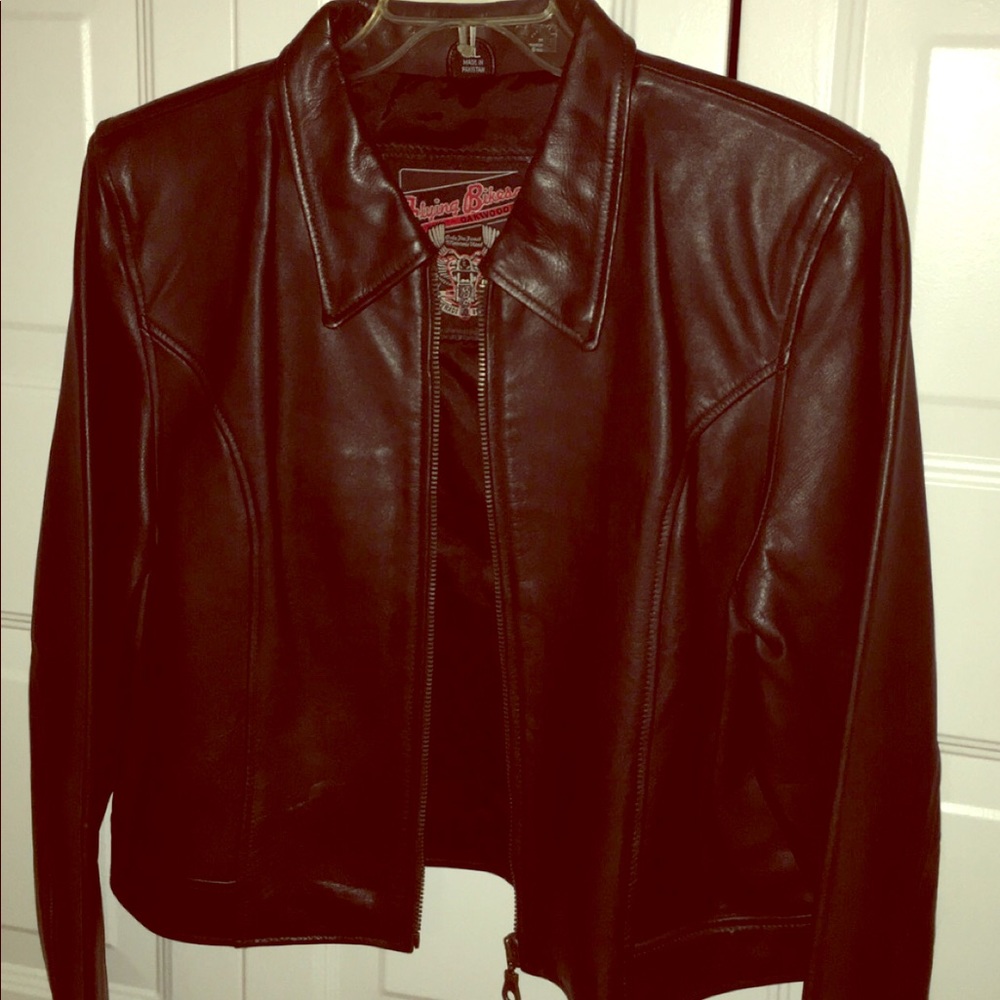 Flying Bikes Genuine Leather Motorcycle Jacket